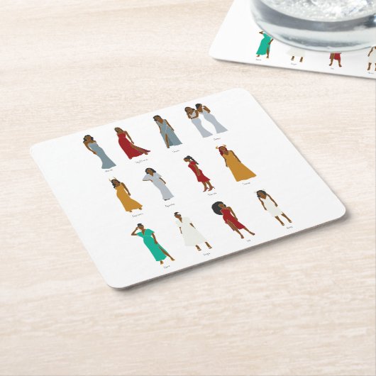 Schwarze Frau Zodiac Astrologie Rechteckiger Pappuntersetzer (angewinkelt)