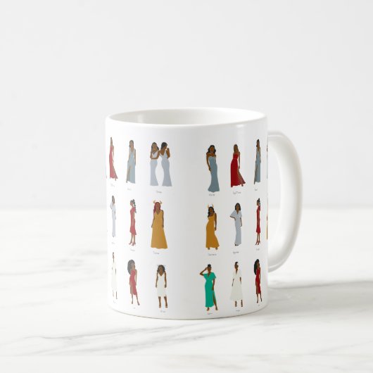 Schwarze Frau Zodiac Astrologie Tasse (VorderseiteRechts)