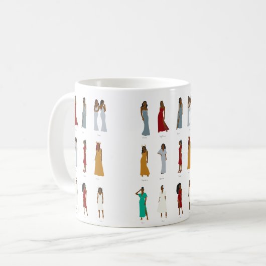 Schwarze Frau Zodiac Astrologie Tasse (Vorderseite Links)