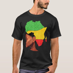 Schwarze Frauen Afrika Karte Afrika Flaggen Melani T-Shirt