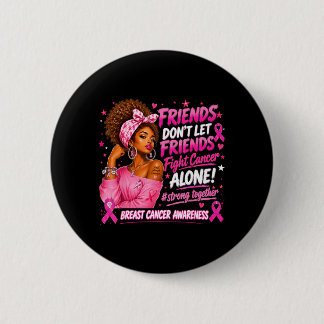 Schwarze Frauen Afrikanisches Rosa Brustkrebsbewus Button