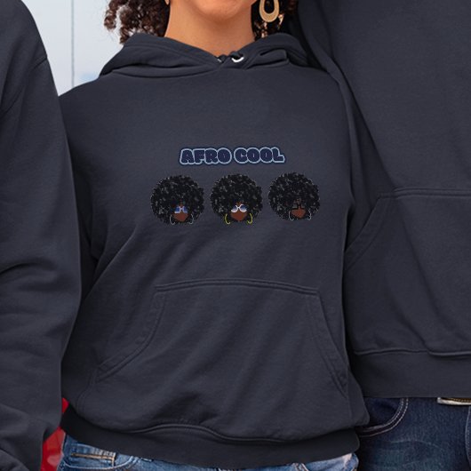 Schwarze Frauen, Afro Cool, Navy Blue Hoodie