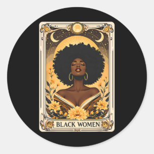 Schwarze Frauen Afro Haar Schwarze Geschichte Mona Runder Aufkleber