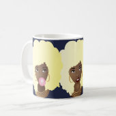 Schwarze Frauen, Blonde Afro, verärgerte Blume Bub Kaffeetasse (Vorderseite Links)