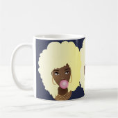 Schwarze Frauen, Blonde Afro, verärgerte Blume Bub Kaffeetasse (Links)