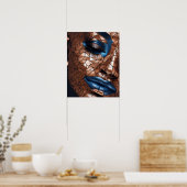 Schwarze Frauen Blue Copper Mosaik Wand Kunst (Küche)