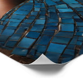 Schwarze Frauen Blue Copper Mosaik Wand Kunst (Ecke)