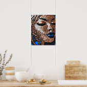 Schwarze Frauen Blue Copper Mosaik Wand Kunst (Küche)