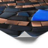 Schwarze Frauen Blue Copper Mosaik Wand Kunst (Ecke)