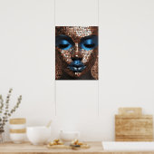 Schwarze Frauen Blue Copper Mosaik Wand Kunst (Küche)