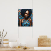 Schwarze Frauen Blue Copper Mosaik Wand Kunst (Küche)