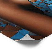 Schwarze Frauen Blue Copper Mosaik Wand Kunst (Ecke)