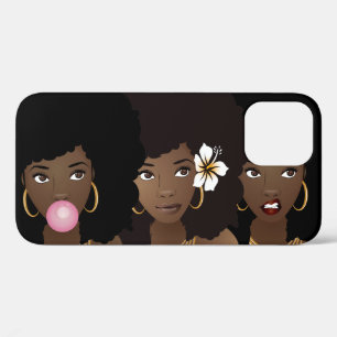 Schwarze Frauen, Bubblegum und Blume Lila Case-Mate iPhone Hülle