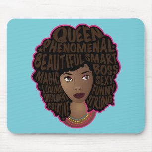 Schwarze Frauen ermutigen, blau Mousepad