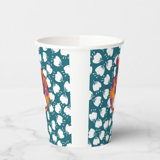 Schwarze Frauen farbenfrohe Balloons Blume Muster Pappbecher (Links)