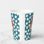 Schwarze Frauen farbenfrohe Balloons Blume Muster Pappbecher (Rechts)