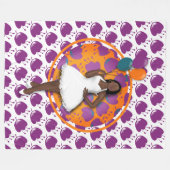 Schwarze Frauen farbige Balloons Blume Muster Weiß Fleecedecke (Vorderseite (Horizontal))