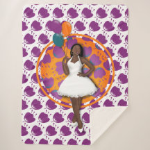 Schwarze Frauen farbige Balloons Blume Muster Weiß