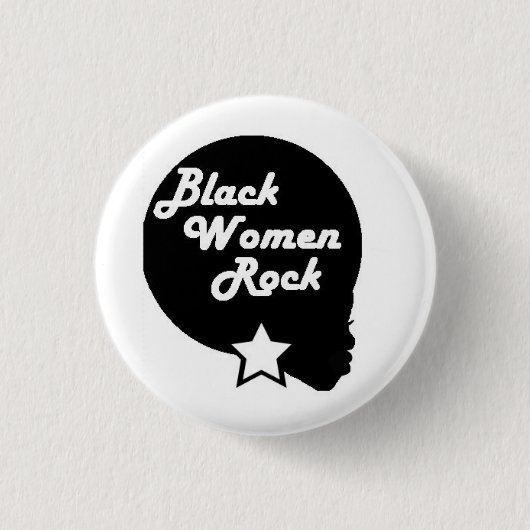 Schwarze Frauen-Felsen! Button (Vorderseite)