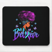 Schwarze Frauen glauben an Lila und Aquamarine Mul Mousepad (Vorne)