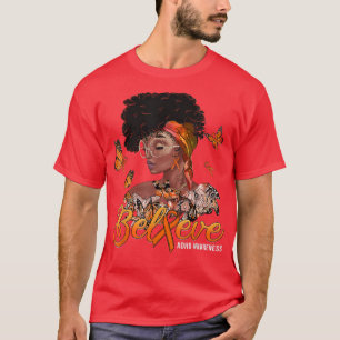 Schwarze Frauen glauben Orange Ribbon ADHD Bewusst T-Shirt