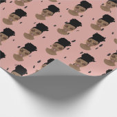 Schwarze Frauen, Gold-Schatten, schwarze Punkte, R Geschenkpapier (Ecke)