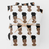 Schwarze Frauen, Gold Shades, Blue Bubblegum Geschenkpapier Set (Beispiel)