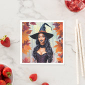 Schwarze Frauen Hexen Herbstlaube Kunst Serviette (Beispiel)