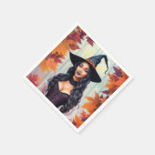 Schwarze Frauen Hexen Herbstlaube Kunst Serviette (Ecke)