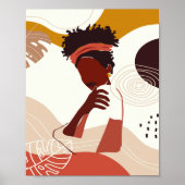 Schwarze Frauen Illustration Kunst, Portrait Print Poster (Vorne)