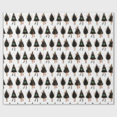 Schwarze Frauen im Schwarzen Weihnachtsbaum-Party Geschenkpapier (Flach)