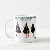 Schwarze Frauen im Schwarzen Weihnachtsbaum-Party  Kaffeetasse (Links)