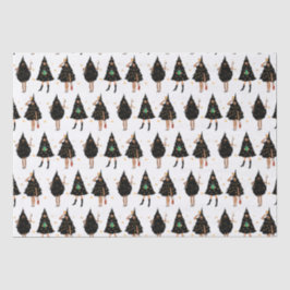 Schwarze Frauen im Schwarzen Weihnachtsbaum-Party  Seidenpapier