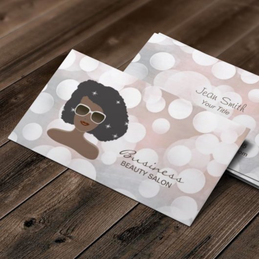 Schwarze Frauen in Sonnenbrille Schönheitssalon Visitenkarte