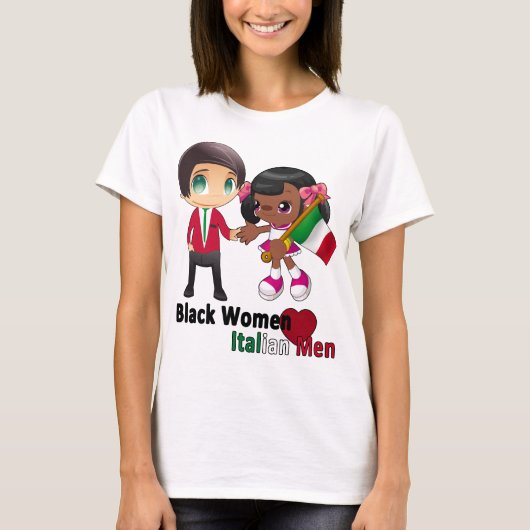Schwarze Frauen-italienischer Mann-T - T-Shirt (Vorderseite)
