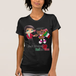 Schwarze Frauen-italienisches Mann-T - T-Shirt
