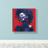 SCHWARZE FRAUEN JOY LEINWANDDRUCK (Insitu (Holzboden))