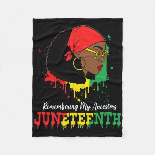 Schwarze Frauen Juneteenth Erinnern an meine Vorfa Fleecedecke (Vorderseite)