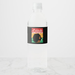 Schwarze Frauen Juneteenth feiern Unabhängigkeitst Wasserflaschenetikett