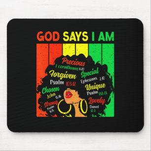 Schwarze Frauen Königin Gott sagt ich bin Melanin  Mousepad