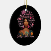 Schwarze Frauen Königin stärker als Brustkrebs ros Keramik Ornament (Rechts)