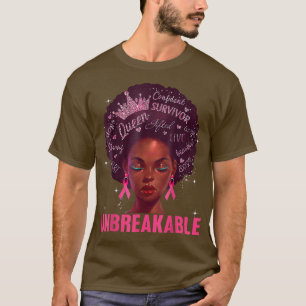 Schwarze Frauen Königin unzerbrechlicher Brustkreb T-Shirt