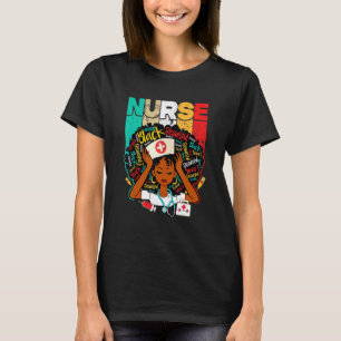 Schwarze Frauen Krankenschwester Afro Retro Matchi T-Shirt