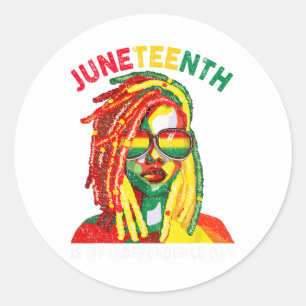 Schwarze Frauen Kunst Juneteentchen ist mein Unabh Runder Aufkleber