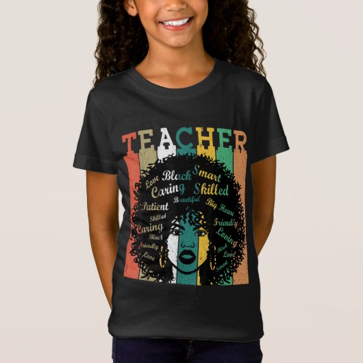 Schwarze Frauen Lehrerin Afro Retro Schwarze Gesch T-Shirt (Vorderseite)