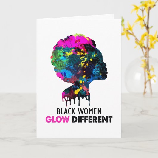 schwarze Frauen leuchten anders Karte (Gelbe Blume)