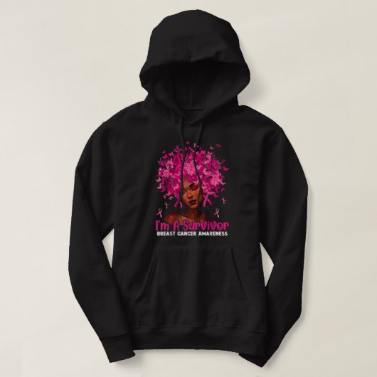Schwarze Frauen Mädchen Ich bin ein Überlebender B Hoodie (Design vorne)