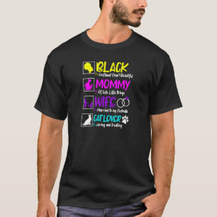 Schwarze Frauen-Mama-Frau-Katze Muttertag Niedlich T-Shirt