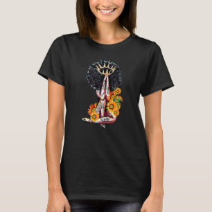 Schwarze Frauen Melanin Mutter Sonnenblumen Magie T-Shirt