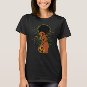 Schwarze Frauen Melanin Mutter Sonnenblumen Magie T-Shirt